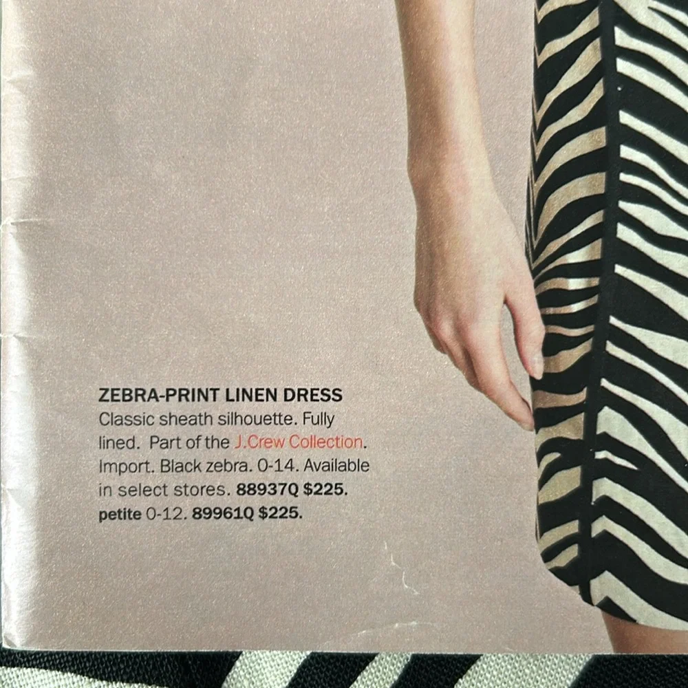 J Crew zebra print linen shift dress 4P - Picture 8 of 9